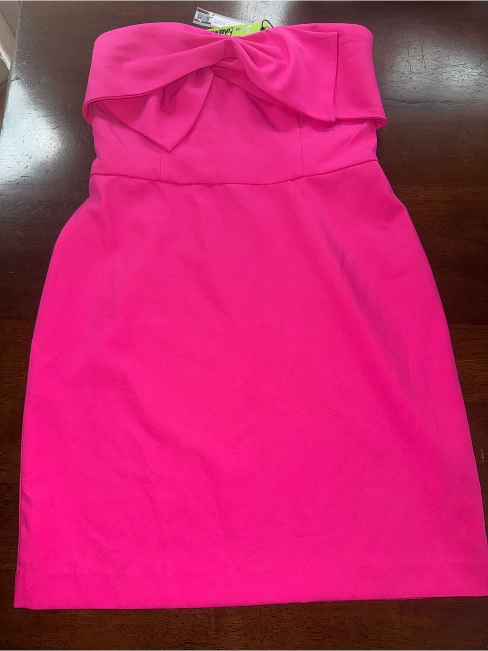 Sam Edelman Strapless Bow Sheath Dress in Hot Pink Size 8 Perfect for Rush